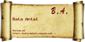 Bata Antal névjegykártya